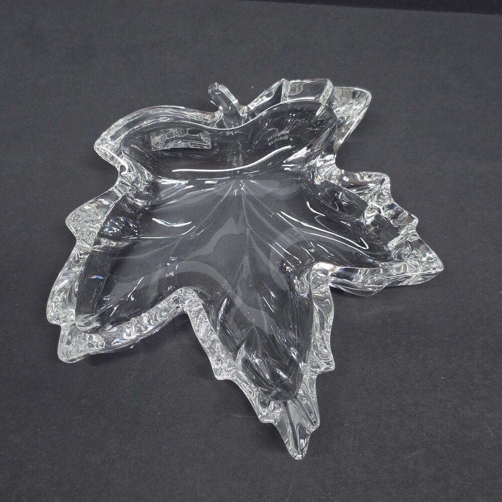WATERFORD Marquis Maple Leaf Crystal Trinket Dish Vanity Jewelry Tray